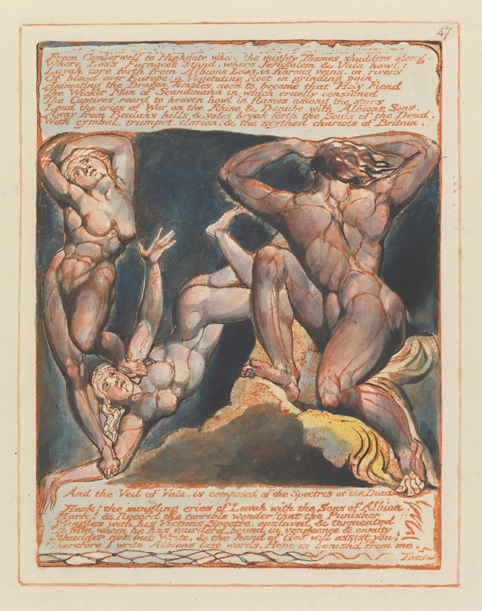 Jerusalem, plate 47, fra Camberwell til Highgate .... av William Blake