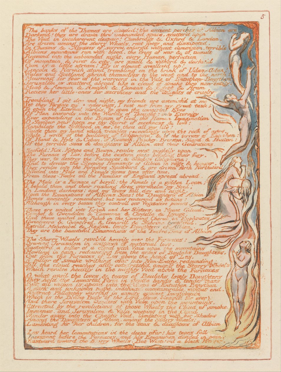 Jerusalem, plate 5, Themsens bredder .... av William Blake