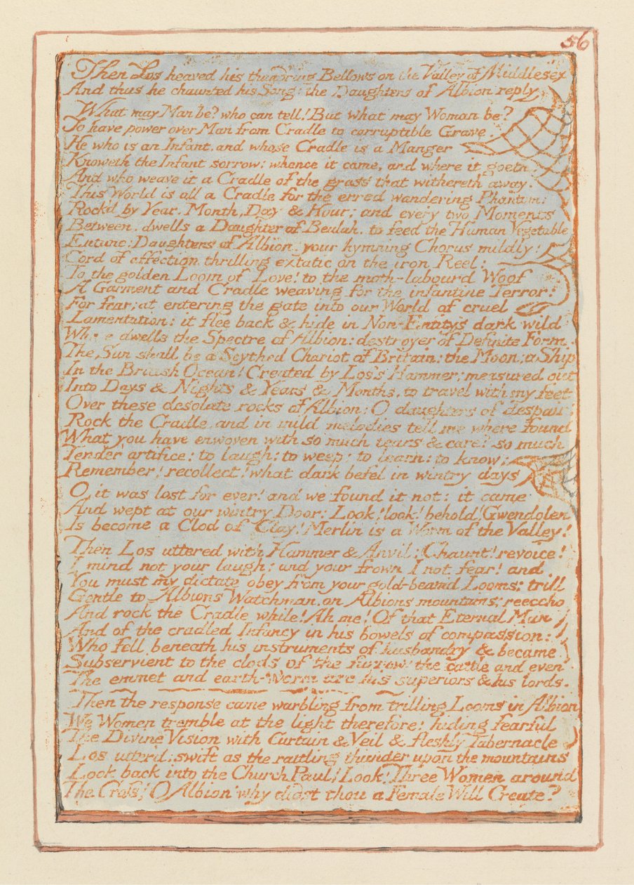 Jerusalem, Plate 56, Then Los heaved .... av William Blake