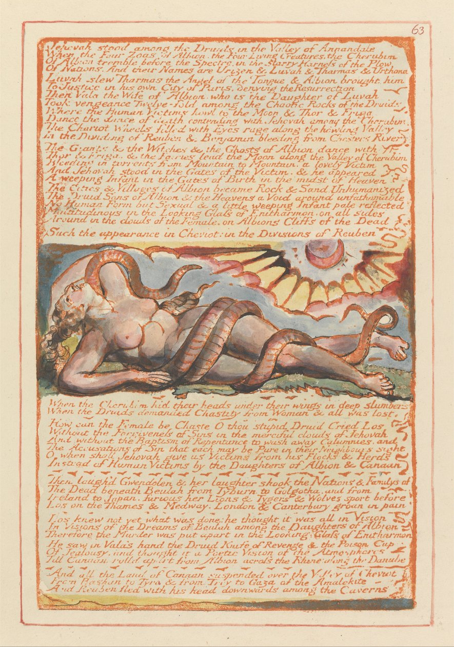 Jerusalem, tallerken 63, Jehova sto blant druidene .... av William Blake