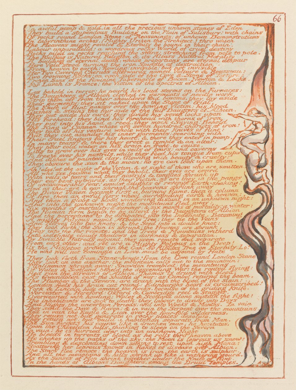 Jerusalem, plate 66, i fryktelig pomp og gull .... av William Blake
