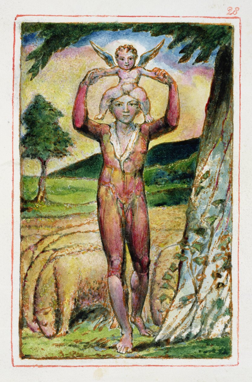 P.125-1950.pt28 Frontispice til Songs of Experience: plate 28 fra Songs of Innocence and of Experience (kopi AA) c.1815-26 (etsing, blekk og wc) av William Blake