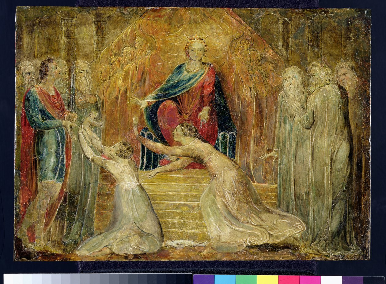 PD.28-1949 The Judgment of Salomon, ca. 1800 (tempera på kobber) av William Blake