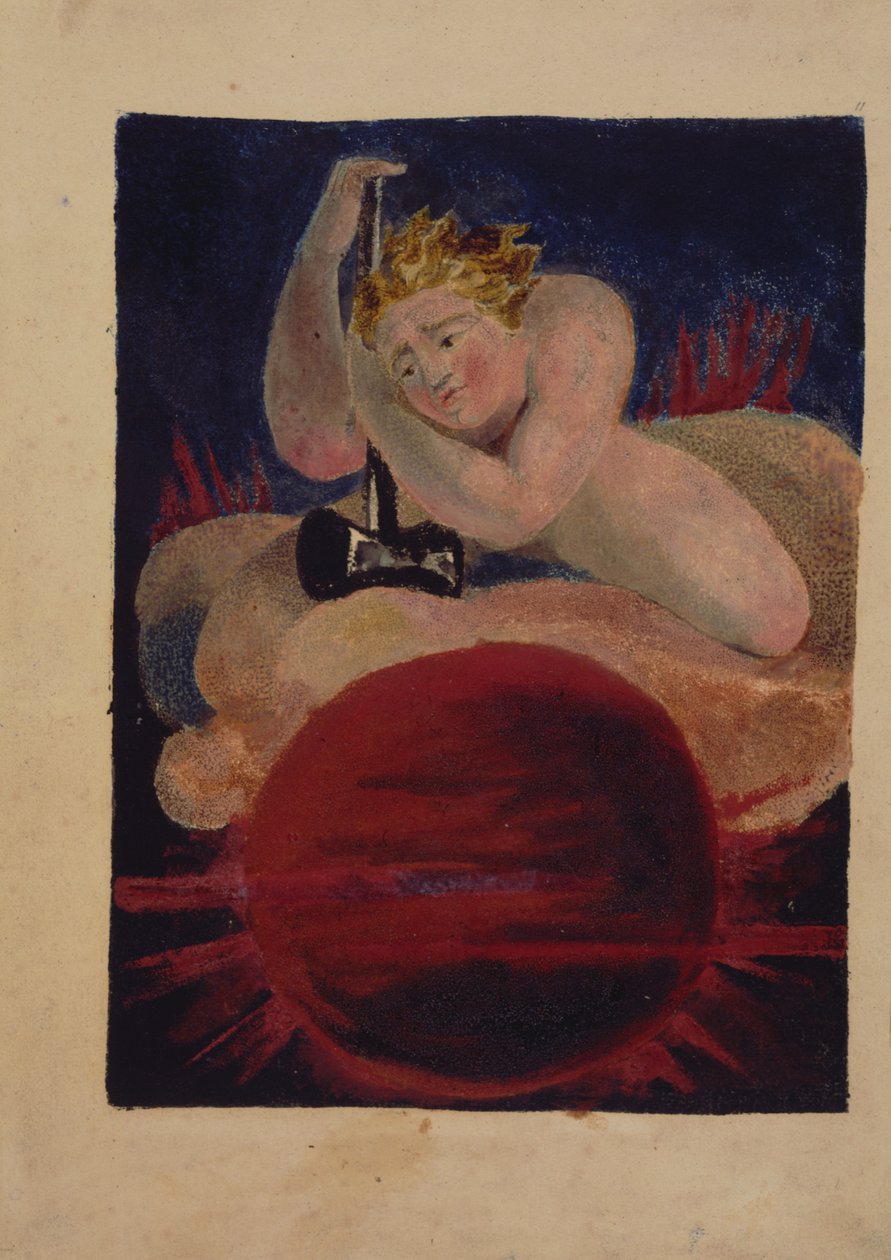 Plate 8 fra The Song of Los, kopi B, i samlingen til Library of Congress. av William Blake