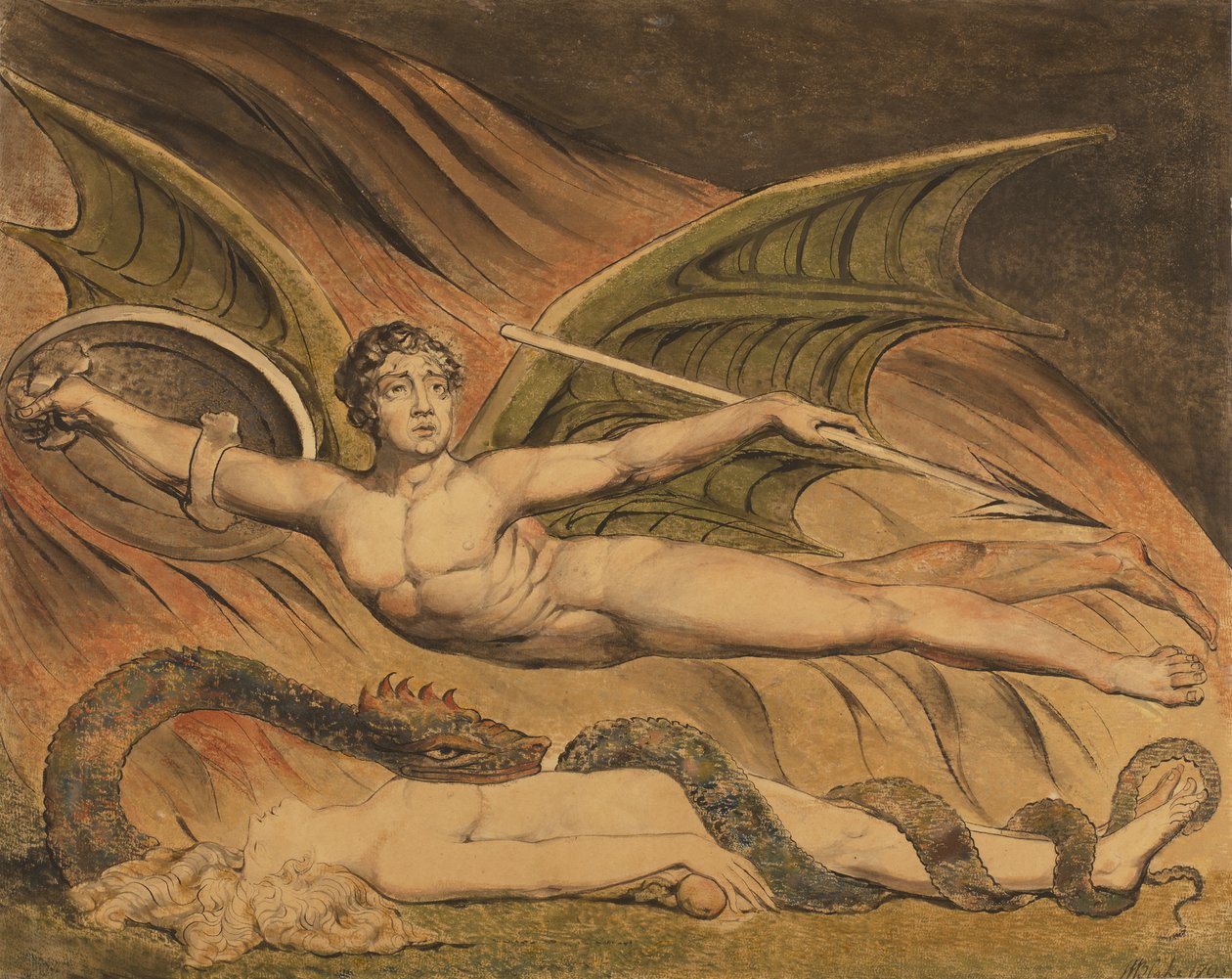 Satan jubler over Eva av William Blake