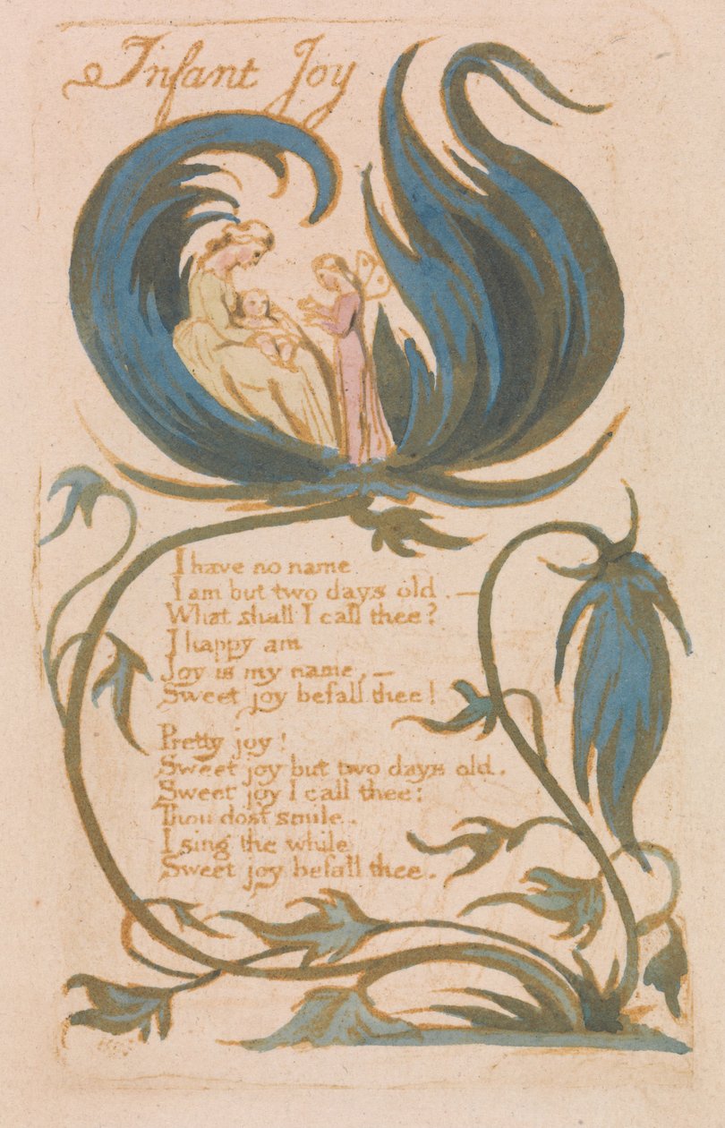 Songs of Innocence, Plate 14, Infant Joy (Bentley 25) av William Blake