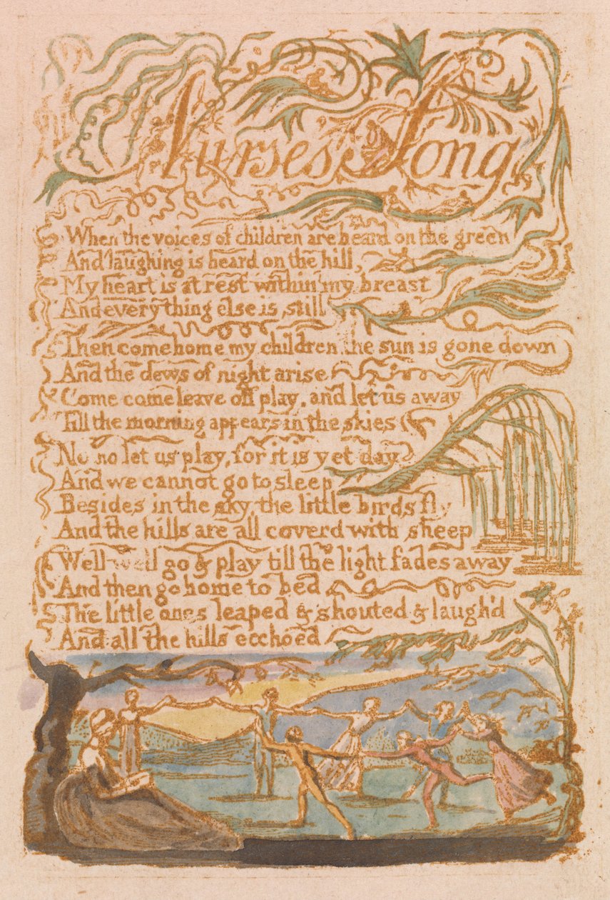 Songs of Innocence, Plate 22, Nurses Song (Bentley 38) av William Blake