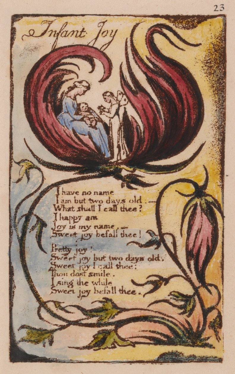 Songs of Innocence and of Experience, Plate 23, Infant Joy (Bentley 25) av William Blake