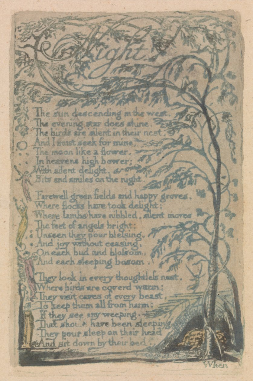 Songs of Innocence and of Experience, Plate 30, Night (Bentley 20) av William Blake