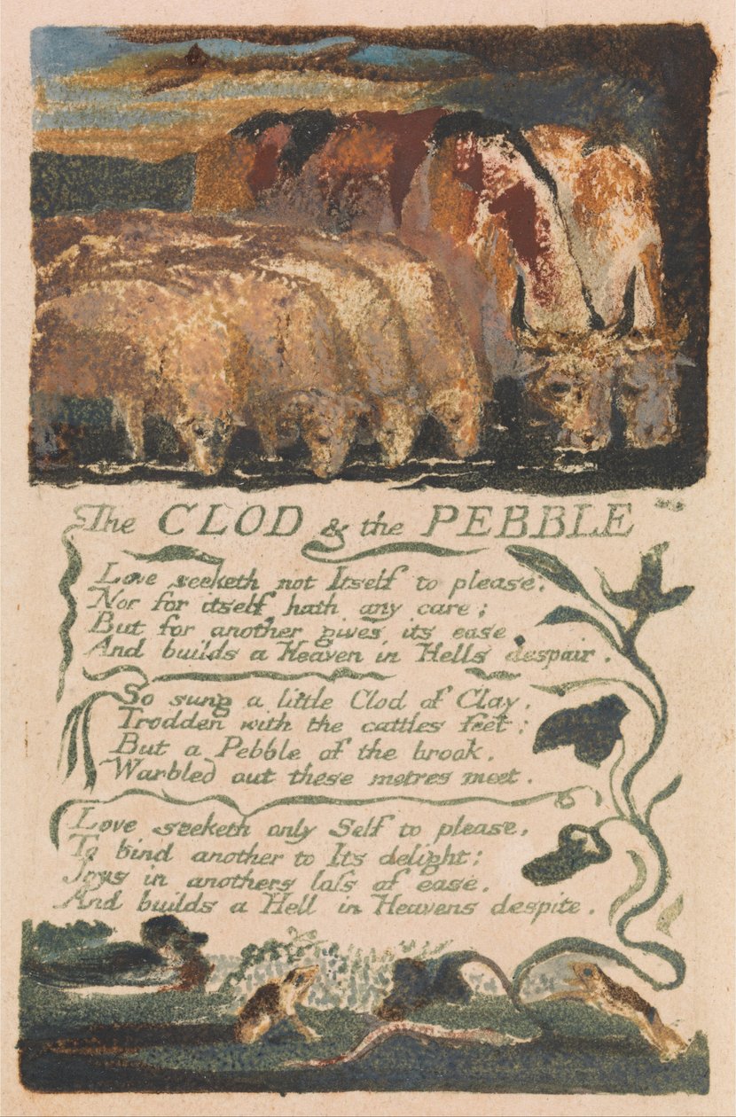 Songs of Innocence and of Experience, Plate 36, The Clod und the Pebble (Bentley 32) av William Blake