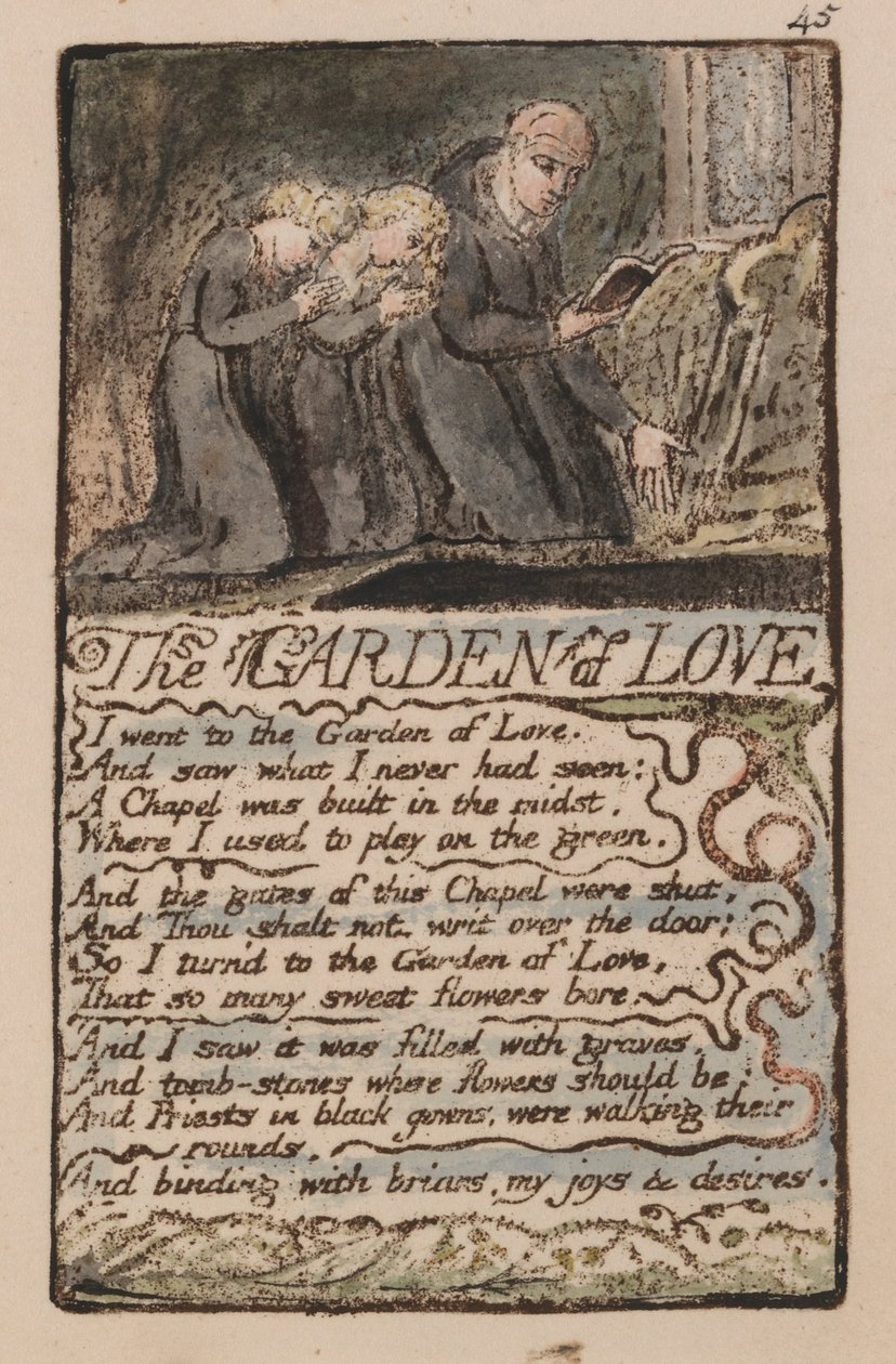 Songs of Innocence and of Experience, Plate 45, The Garden of Love (Bentley 44) av William Blake