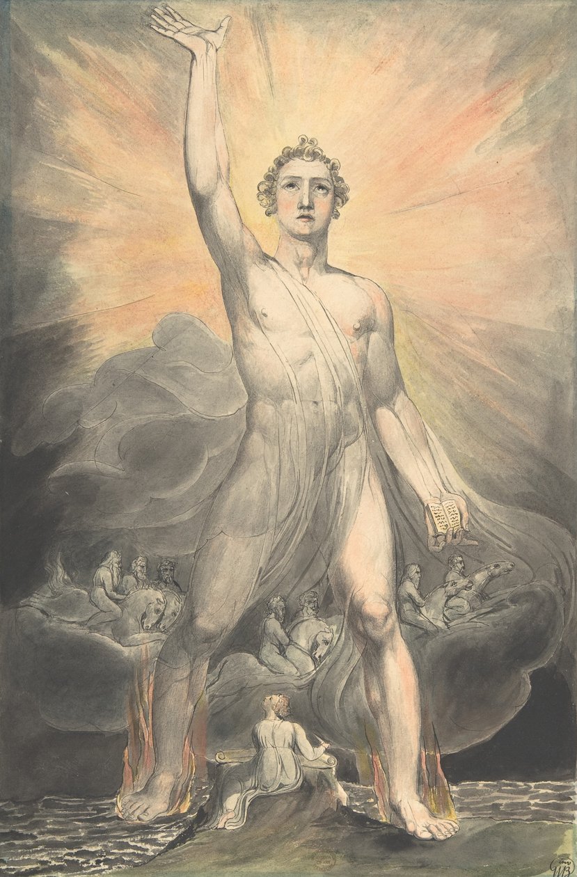 The Angel of Revelation, ca. 1805 (wc, penn og blekk over grafitt) av William Blake