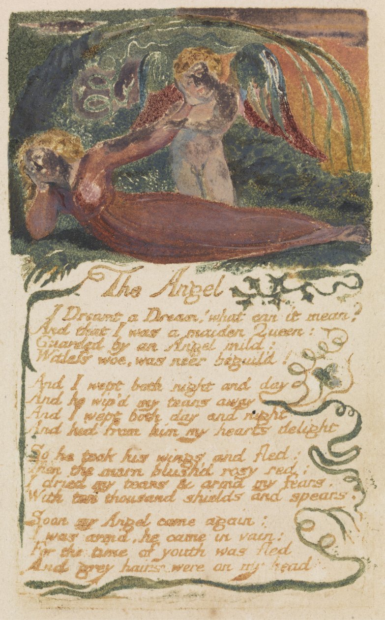 Engelen, plate 39 fra Songs of Experience, 1794 (relieff-etsing med wc) av William Blake