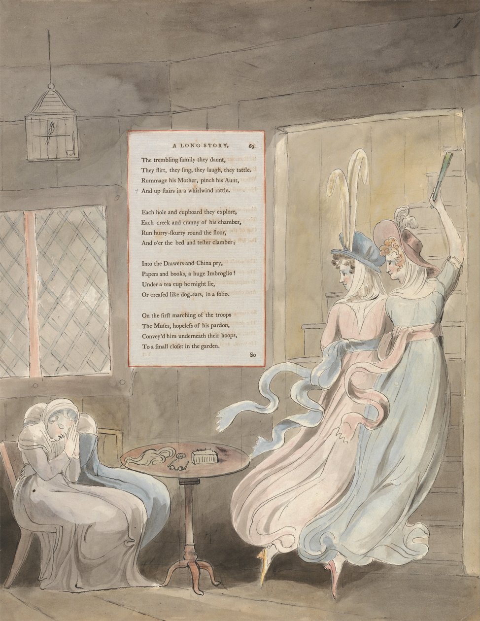 Diktene til Thomas Gray, Design 29, A Long Story. av William Blake