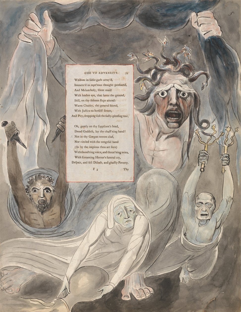 The Poems of Thomas Gray, Design 39, Ode to Adversity. av William Blake