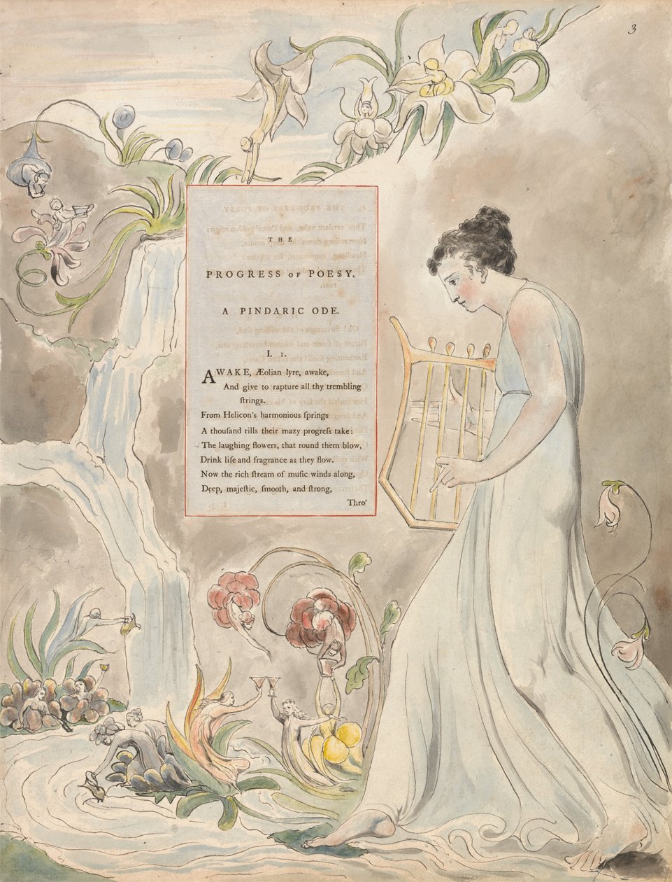 The Poems of Thomas Gray, Design 43, The Progress of Poesy. av William Blake