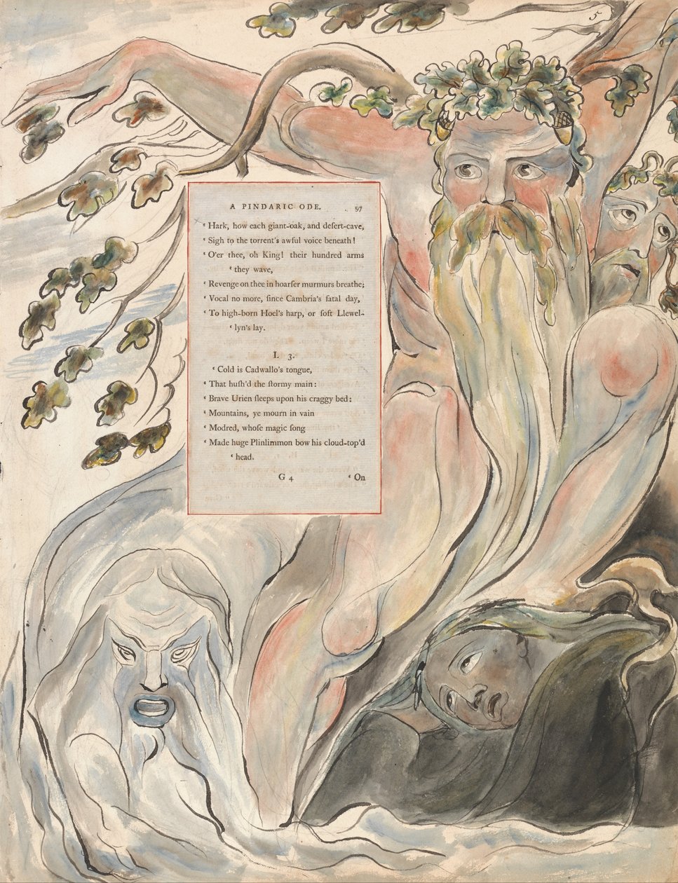 The Poems of Thomas Gray, Design 57, The Bard. av William Blake