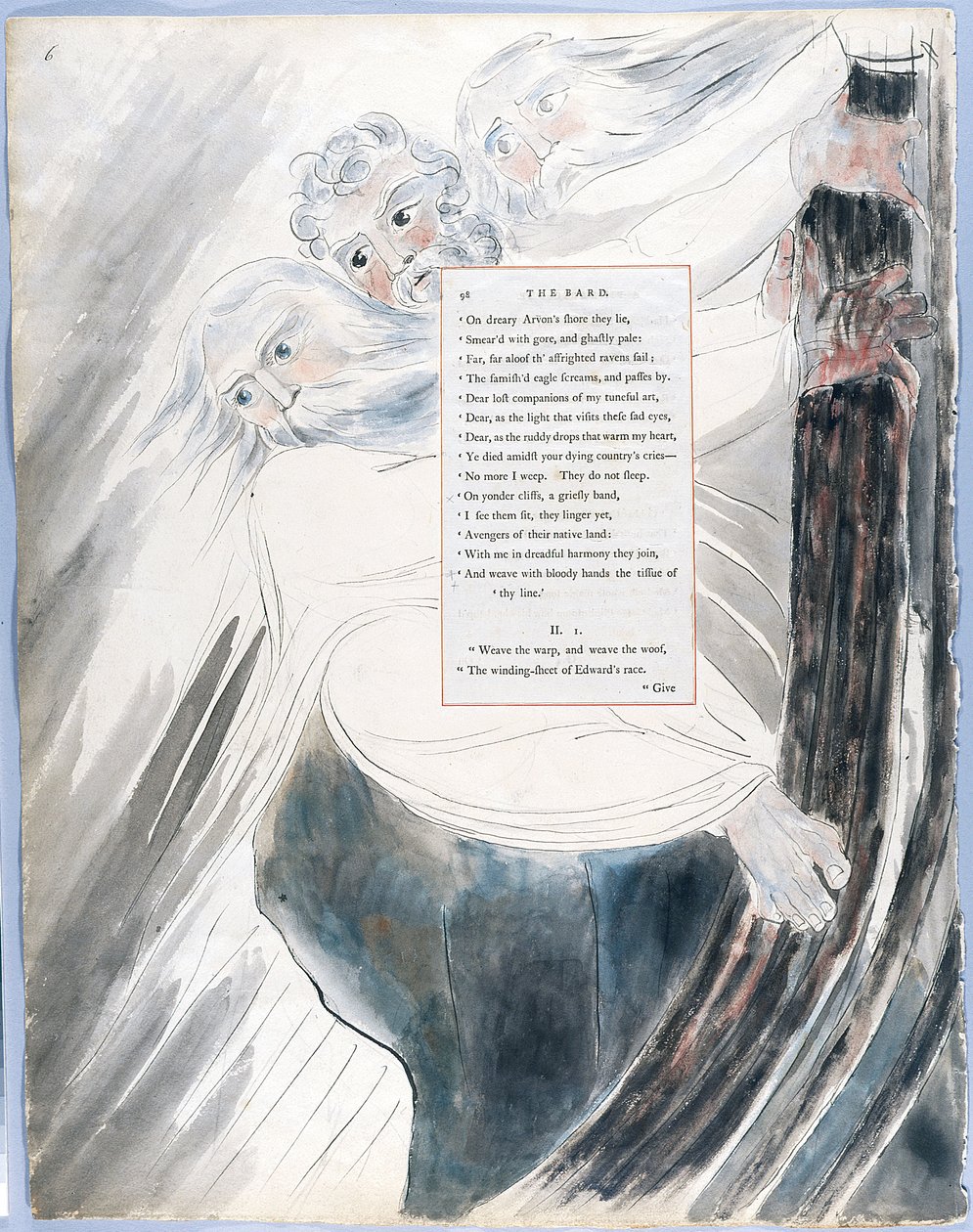 The Poems of Thomas Gray, Design 58 The Bard 06 av William Blake