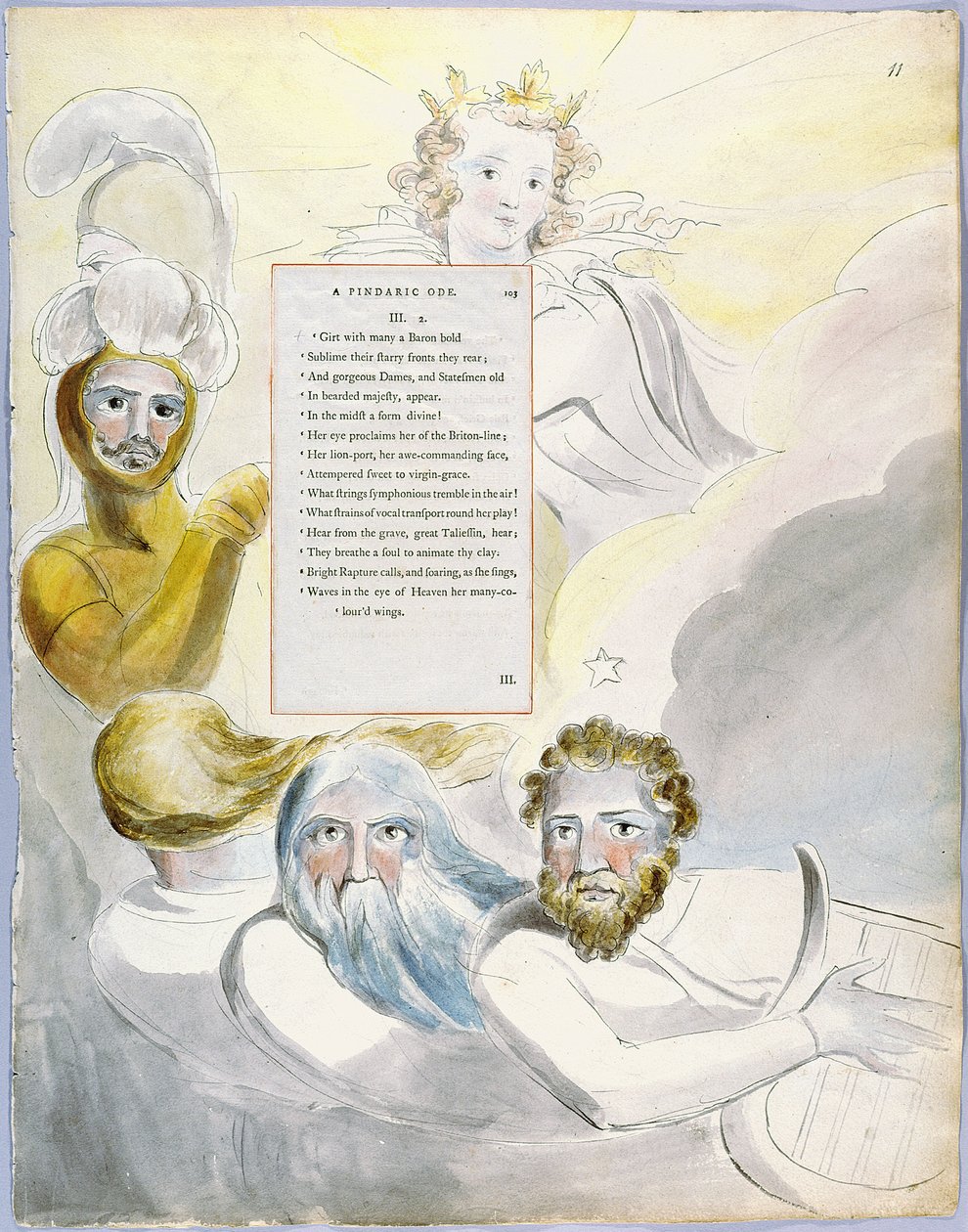 The Poems of Thomas Gray, Design 63 The Bard 11 av William Blake