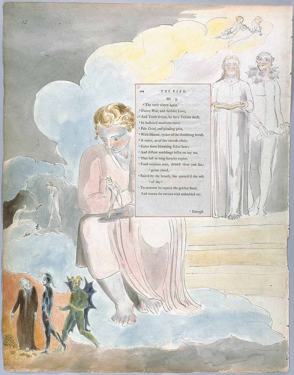 The Poems of Thomas Gray, Design 64 The Bard 12 av William Blake