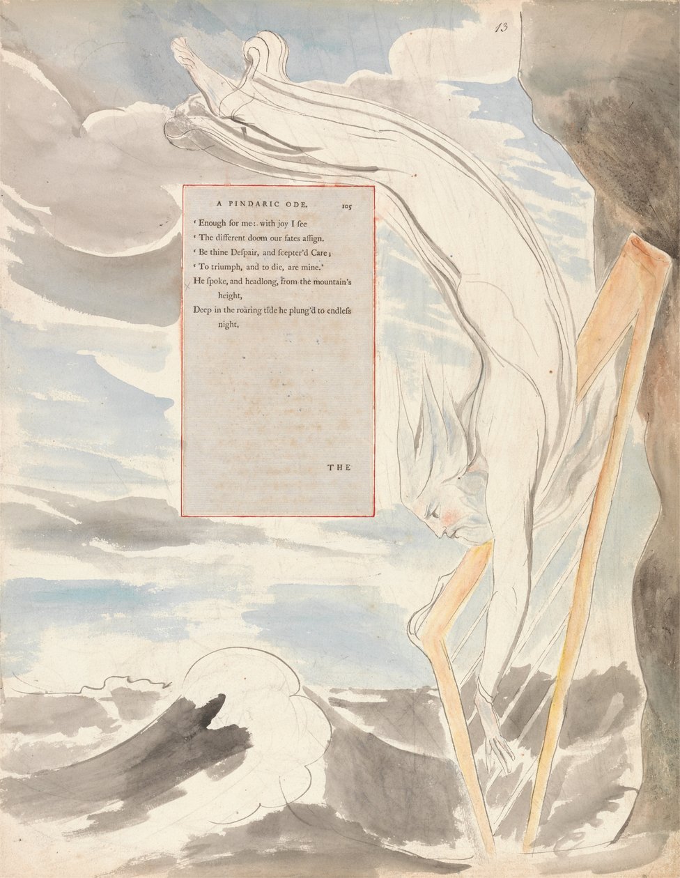 The Poems of Thomas Gray, Design 65, The Bard. av William Blake