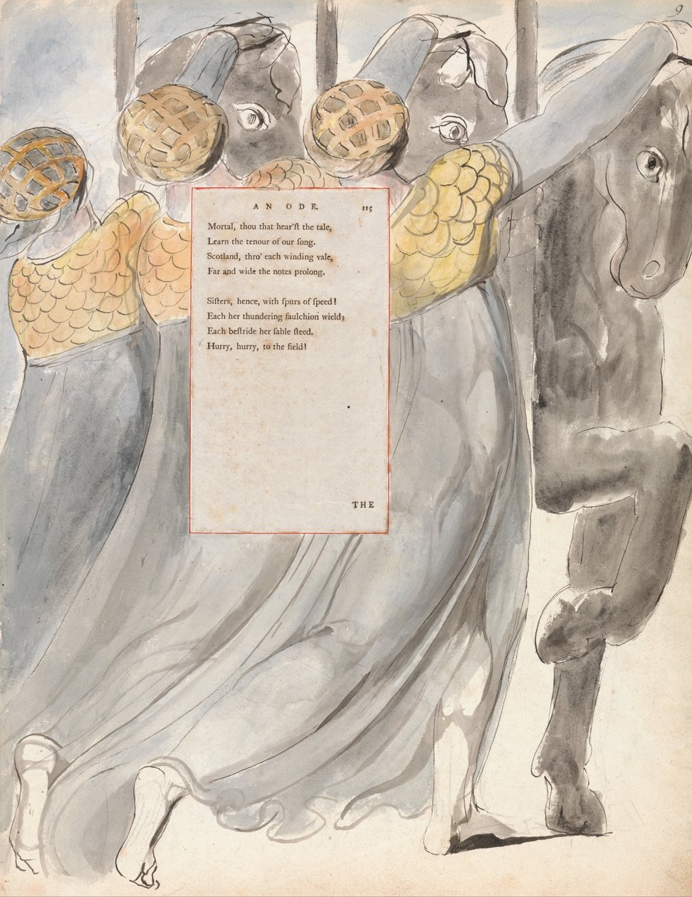 The Poems of Thomas Gray, Design 75, The Fatal Sisters. av William Blake
