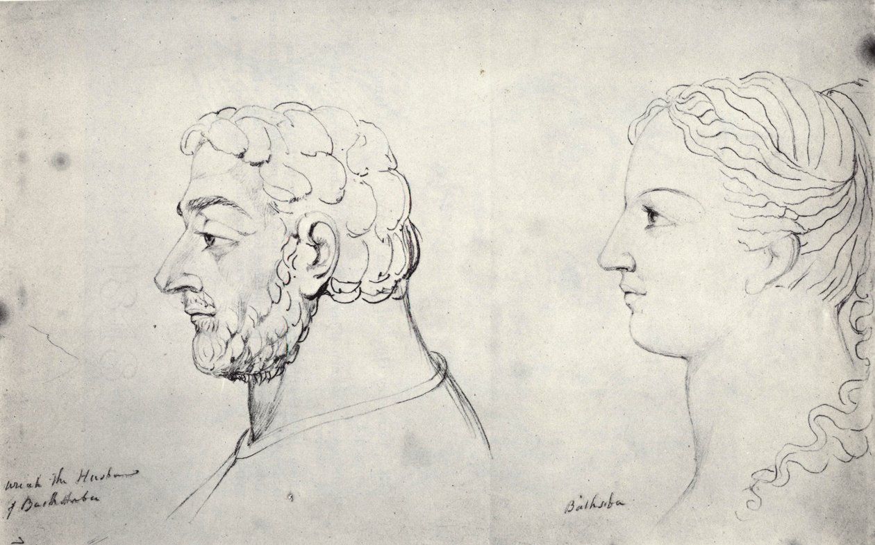 William Blake, visjonære hoder for Uriah og Batseba av William Blake