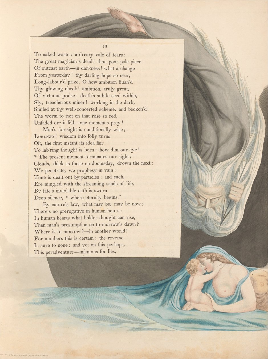 Youngs Night Tanker, Side 13, The Present Moment avslutter synet vårt av William Blake