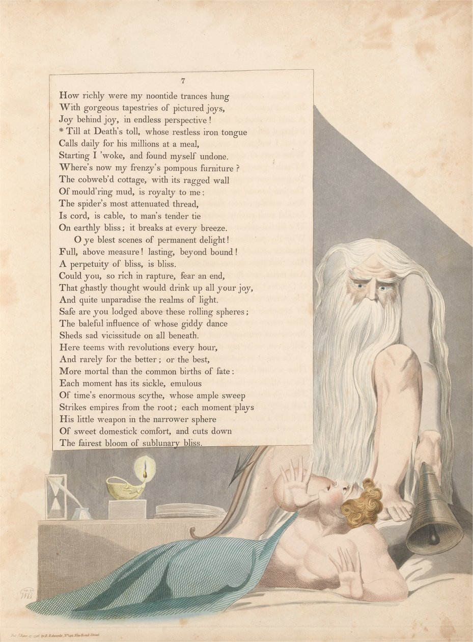 Youngs Night Tanker, Side 7, Till at Deaths Toll, hvis rastløse jerntunge av William Blake