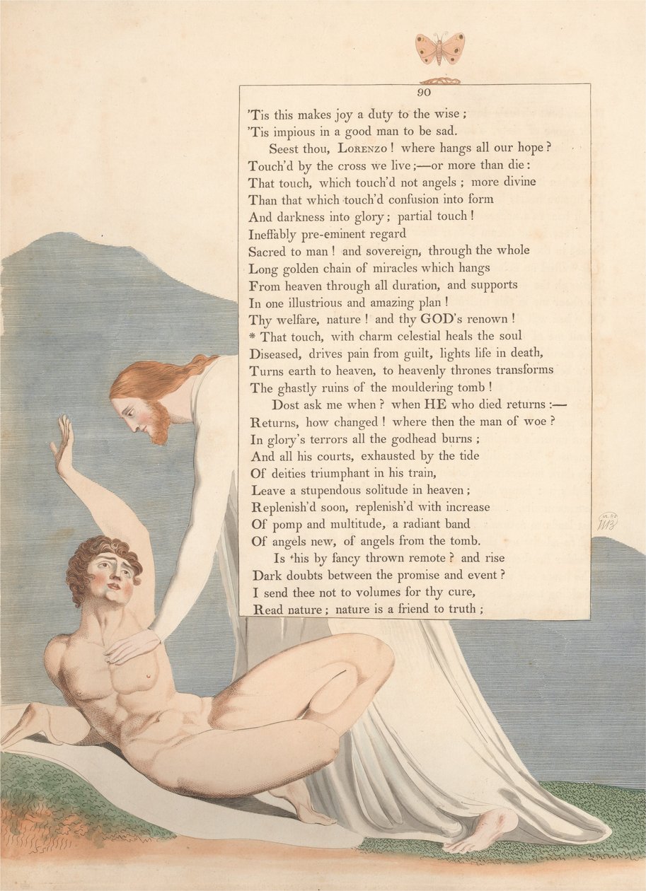 Youngs Night Tanker, Side 90, That Touch, med sjarm Celestial helbreder sjelen av William Blake