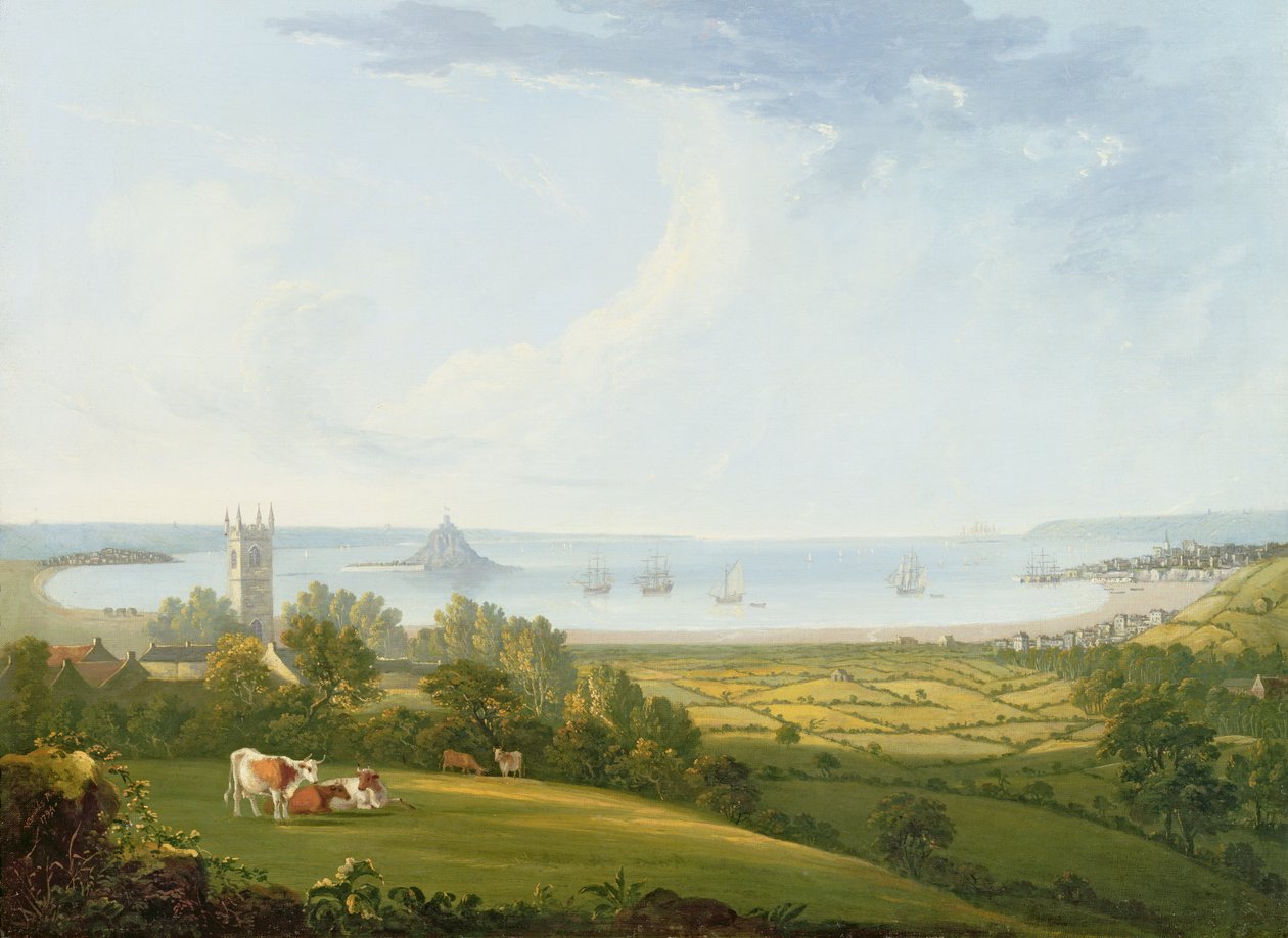Mounts Bay fra Ludgvan, 1790 av William Brooks