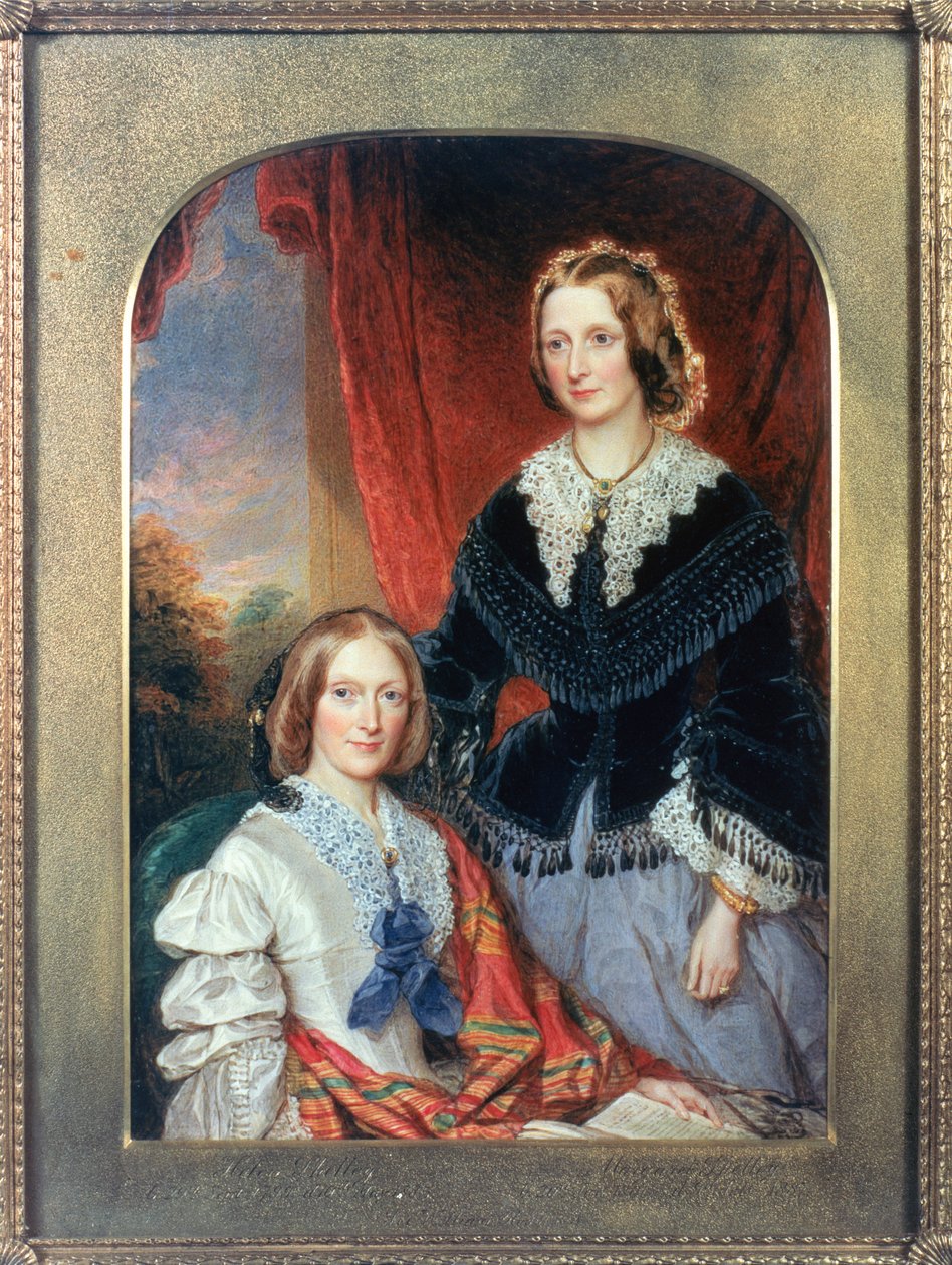 L til R Helen Shelley (1799-1885) og Margaret Shelley (1801-87) av William Charles Ross