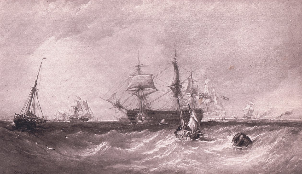 Men of War i Portsmouth av Clarkson Frederick Stanfield