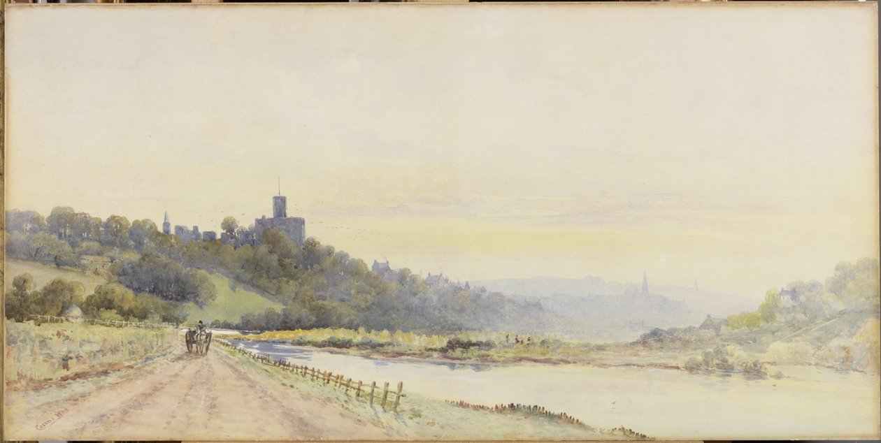 Warkworth (akvarell, kroppsfarge og blyant på papir) av William Cosens Way