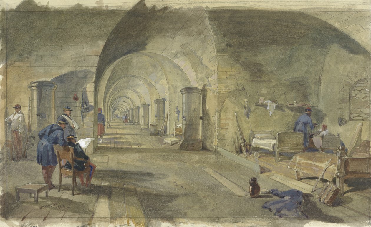 Interiør av Fort Nicholas, Sebastopol, Krim av William Crimea Simpson