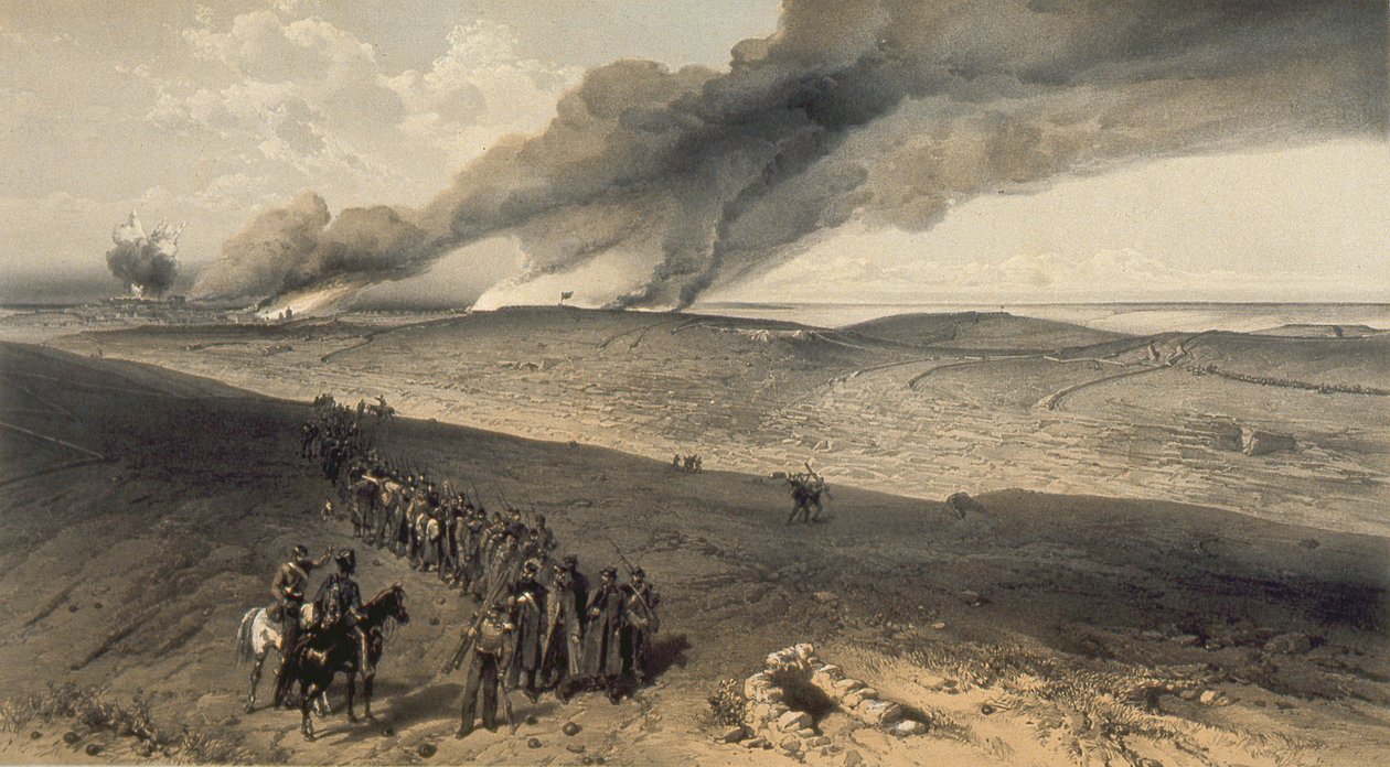 Redan og Advanced Trenches of British Right Attack, 1856 av William Crimea Simpson