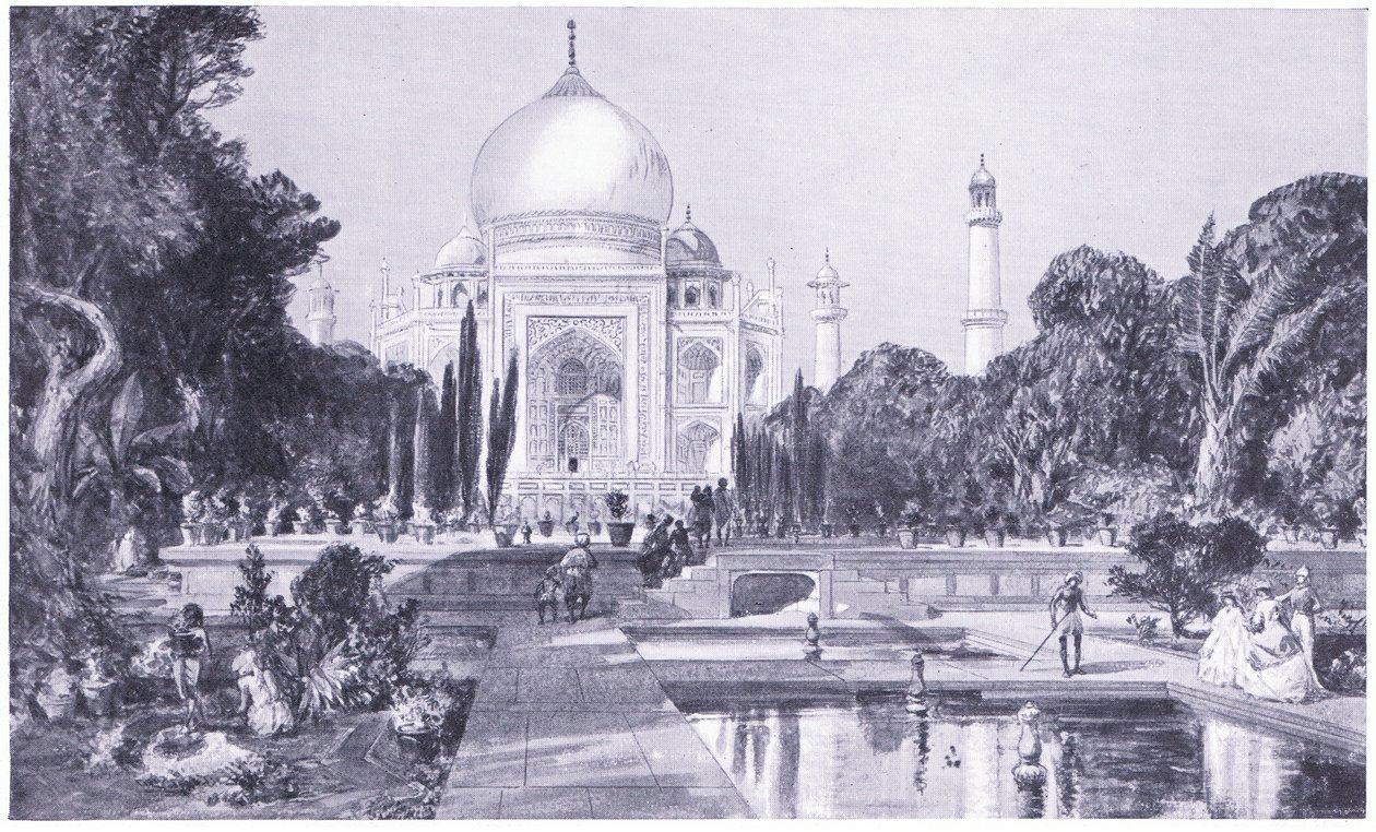 Taj Mahal i Agra, slik den så ut i 1864 av William Crimea Simpson