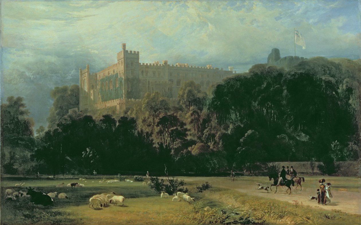 Utsikt over Arundel Castle fra sør-øst, 1823 av William Daniell