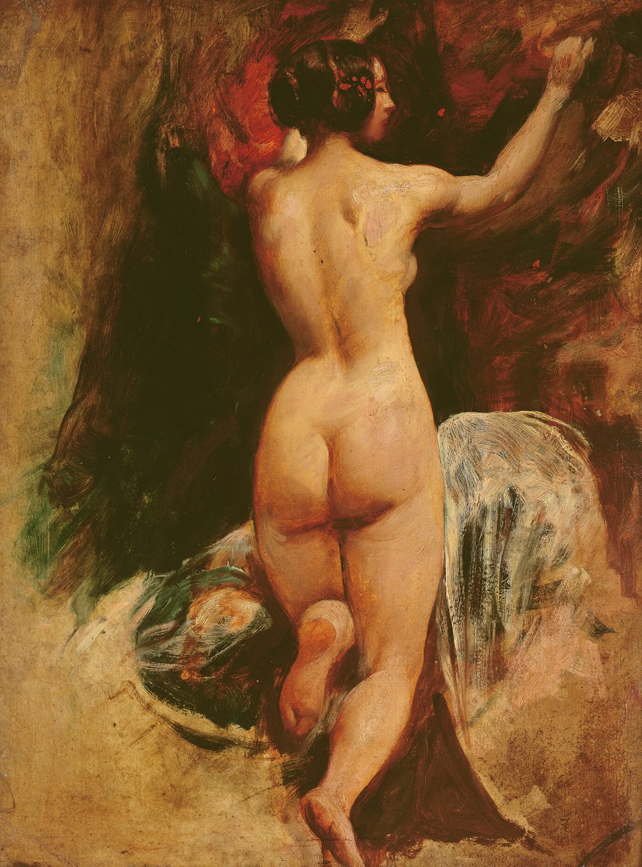 Naken kvinne sett fra baksiden, ca. 1835-40 av William Etty