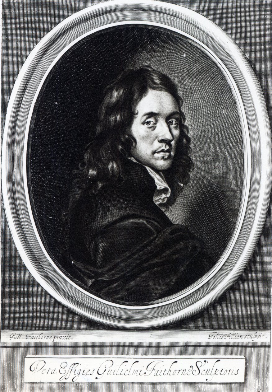 Selvportrett, gravert av John Fillian (fl.1658-80), ca. 1658-70 av William Faithorne