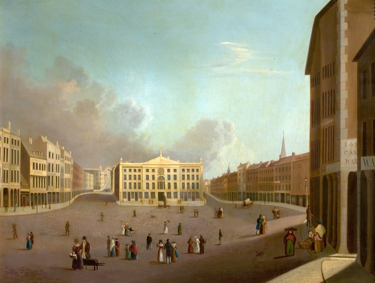 Nottingham Market Place, ca. 1827 av William Goodacre