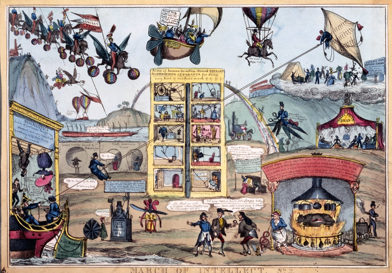 March of Intellect No.2, utgitt av Thomas McLean, ca. 1827 (farget etsning) av William Heath