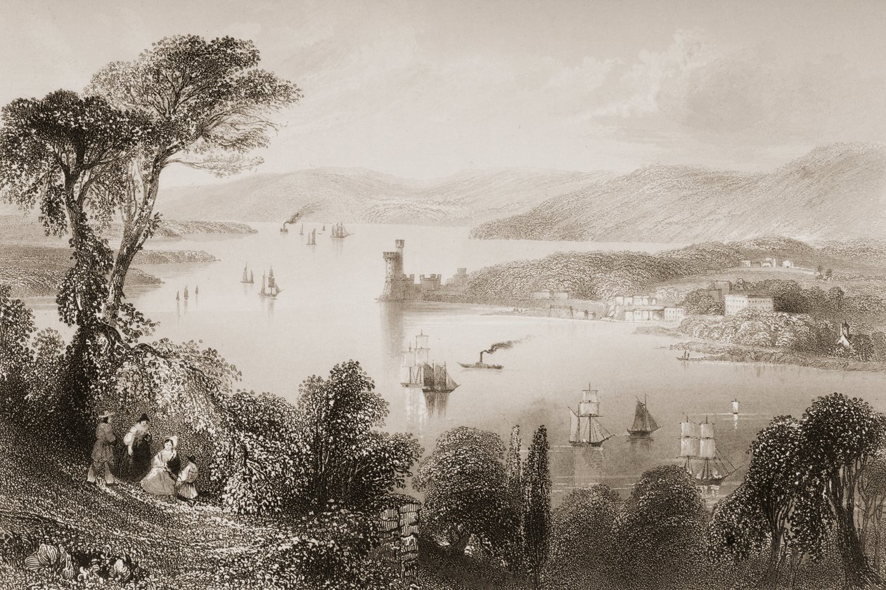 Cork River fra nedenfor Glanmire Road, County Cork, Irland, fra 