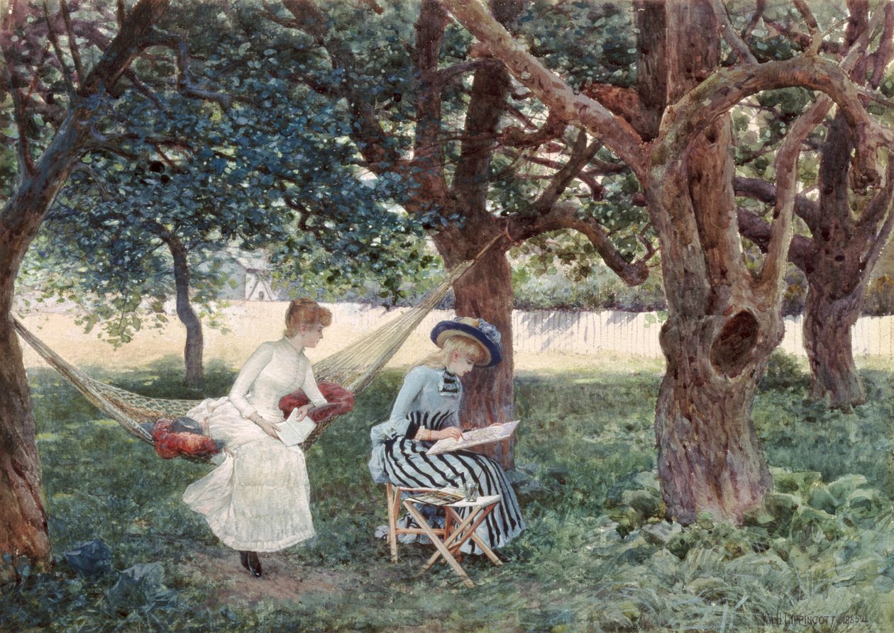 Summer Afternoon, Morris, Connecticut, 1885 (wc på papir) av William Henry Lippincott