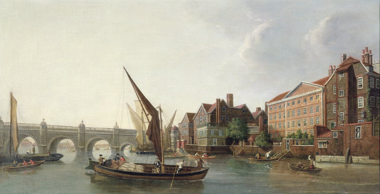 Utsikt over Old Westminster Bridge, London av William James