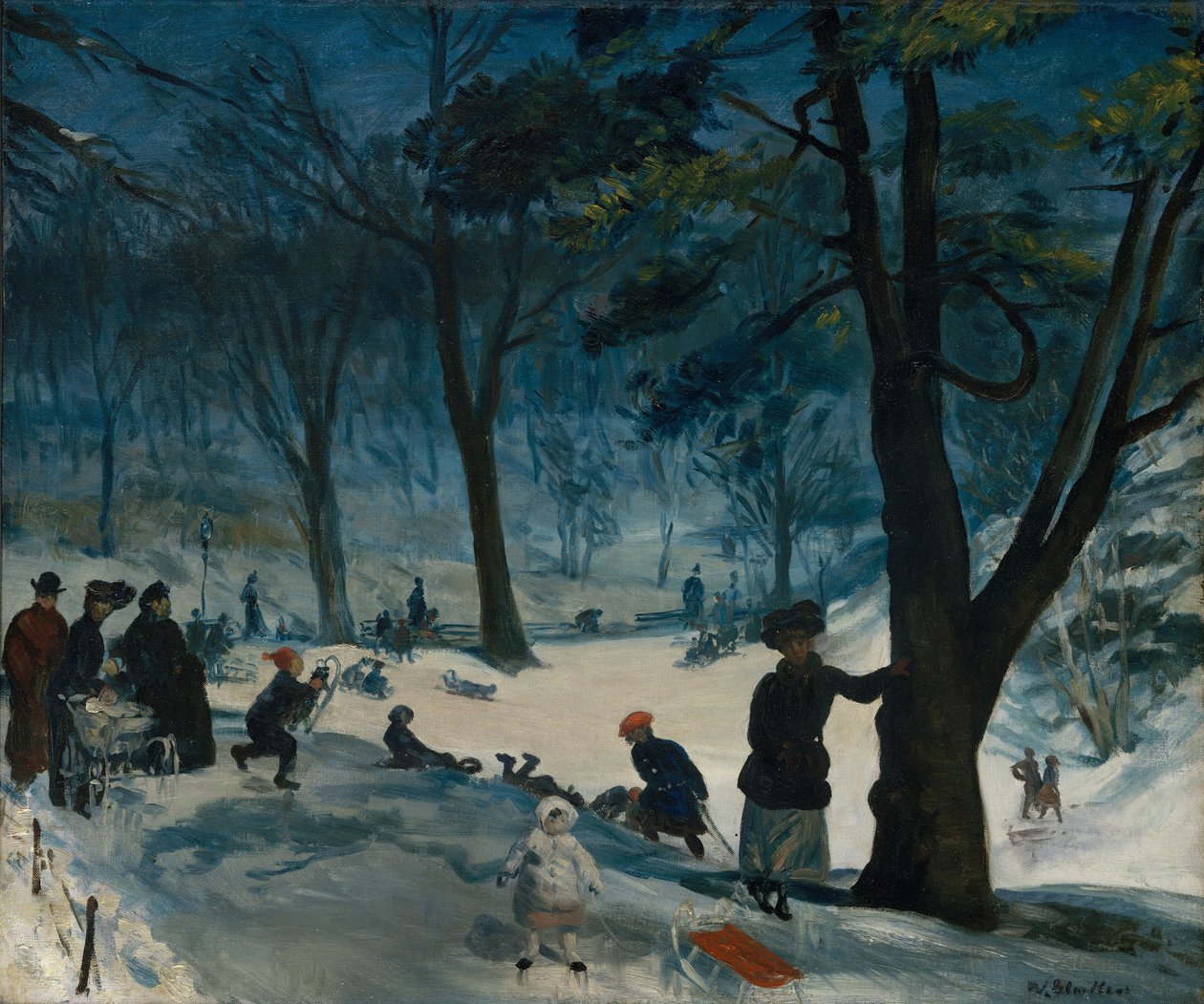 Central Park, vinter, ca. 1905 av William James Glackens