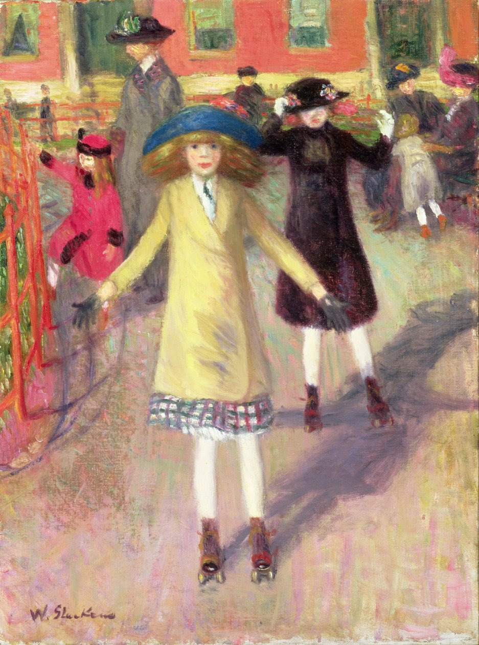 Barn på rulleskøyter, ca. 1918-21 av William James Glackens