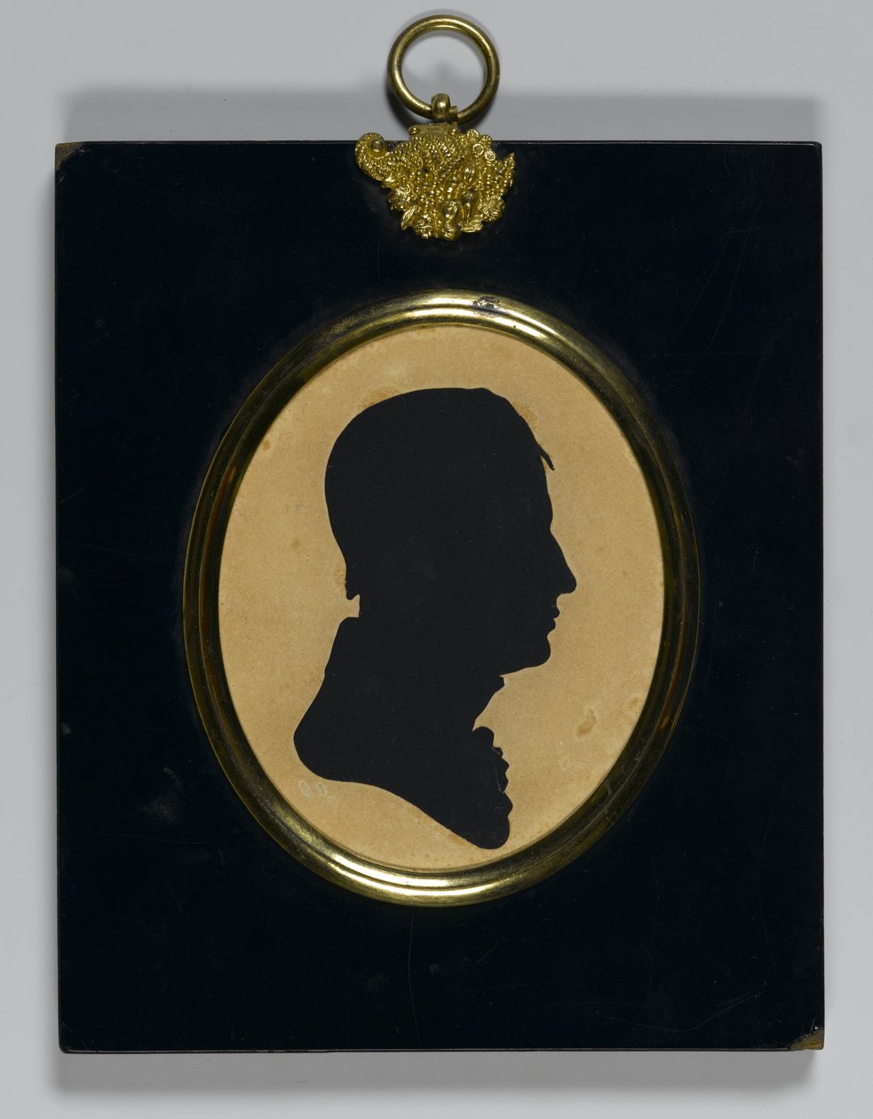 Profil av en mann, ca. 1835 (papir i papir-mache-ramme med messing) av William James Hubard
