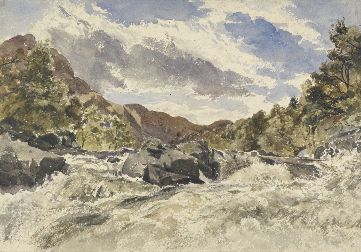 A Mountain Torrent (wc på papir) av William James Muller