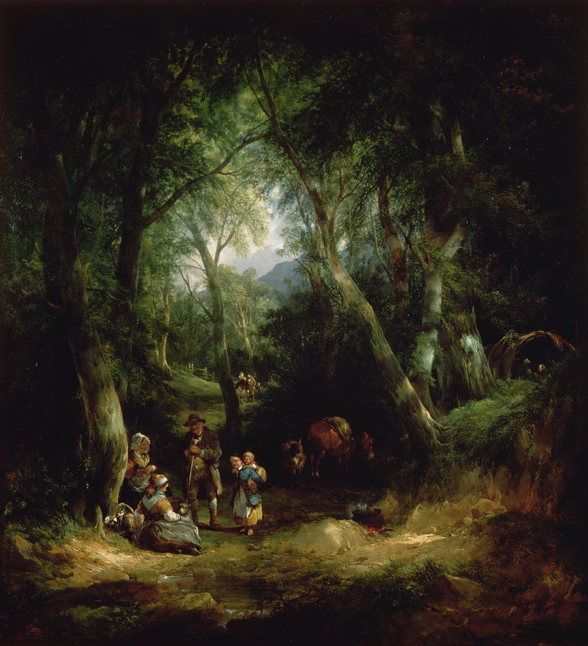 Gypsy Leir i New Forest, 1800-tallet av William Joseph Shayer
